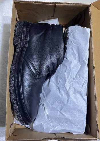 Siyah Erkek Hakiki Deri Bağcıklı Bot Nokta taban rahat - Görsel 3