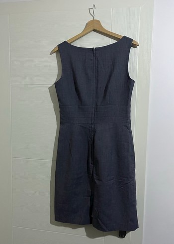 H&M V Yaka Kolsuz Midi Ofis Elbisesi