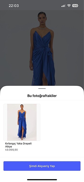 ILMIO Kırlangıç yaka drapeli abiye - Görsel 4