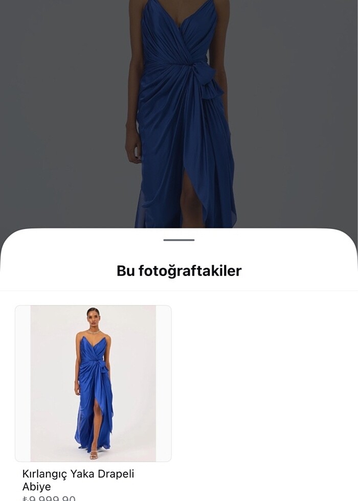 ILMIO Kırlangıç yaka drapeli abiye - Görsel 4