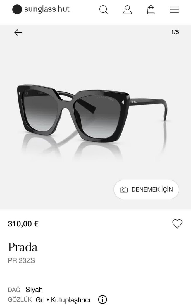 Siyah prada orijinal gözlük - Görsel 2