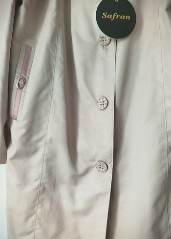 Pembe pudra arasi Midi Trençkot ve Desenli Şal - Görsel 5