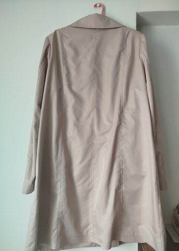 Pembe pudra arasi Midi Trençkot ve Desenli Şal - Görsel 3