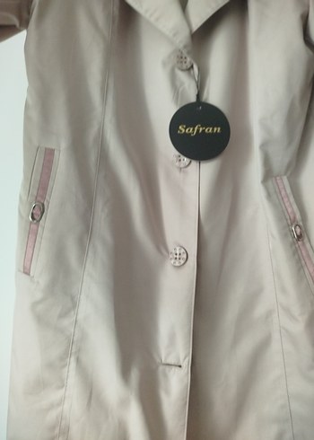 Pembe pudra arasi Midi Trençkot ve Desenli Şal - Görsel 7