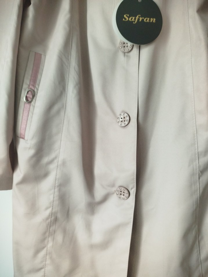 Pembe pudra arasi Midi Trençkot ve Desenli Şal - Görsel 5