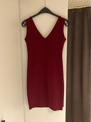 Bordo mini elbise
