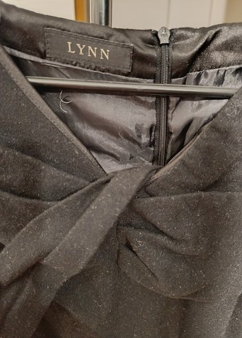 Drapeli Siyah Midi kore elbise - Görsel 2