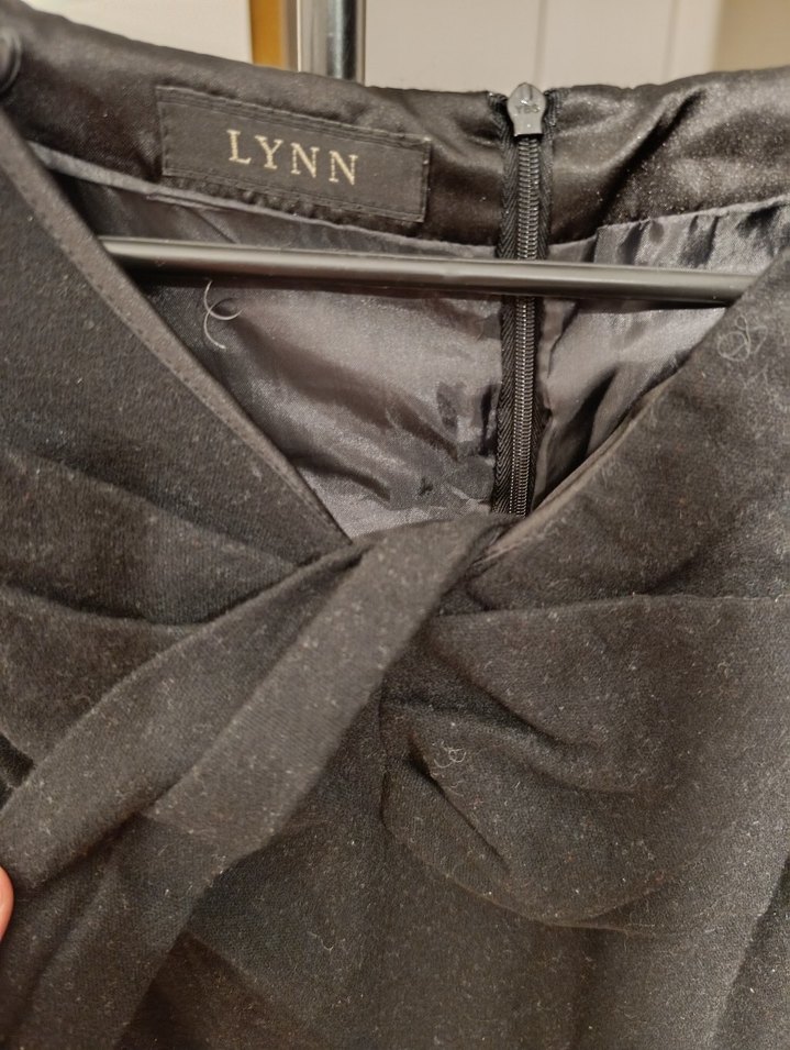 Drapeli Siyah Midi kore elbise - Görsel 2