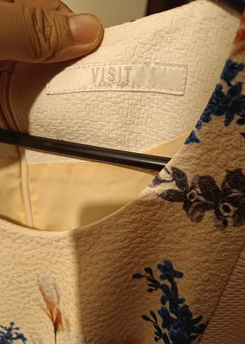 Bohem Beyaz Çiçekli elbise - Görsel 3