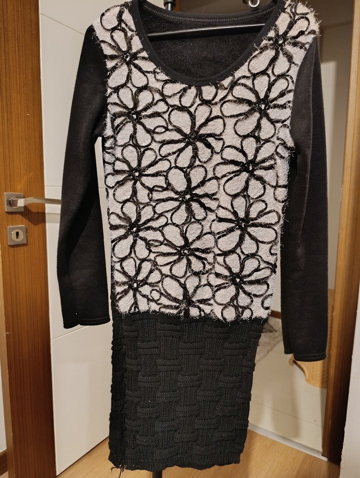 Gri Nakışlı Kadın Triko Kazak - Görsel 2