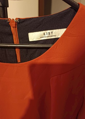 Kırmızı Midi  Elbisesi, Fermuarlı Cepli - Görsel 2