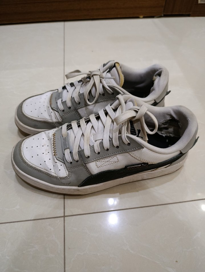 Gri Beyaz erkek Spor Ayakkabı - Görsel 3