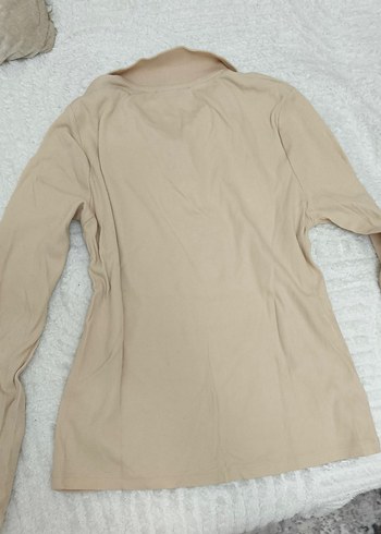 Bej Uzun Kollu Pamuklu Kadın Bluz - Görsel 5