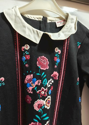 Çiçek Nakışlı Bohem Kız Elbisesi - Görsel 3