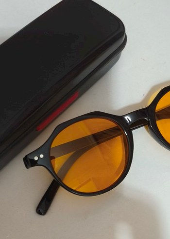 Kadın Retro Sarı Parlak Gözlük - Görsel 4