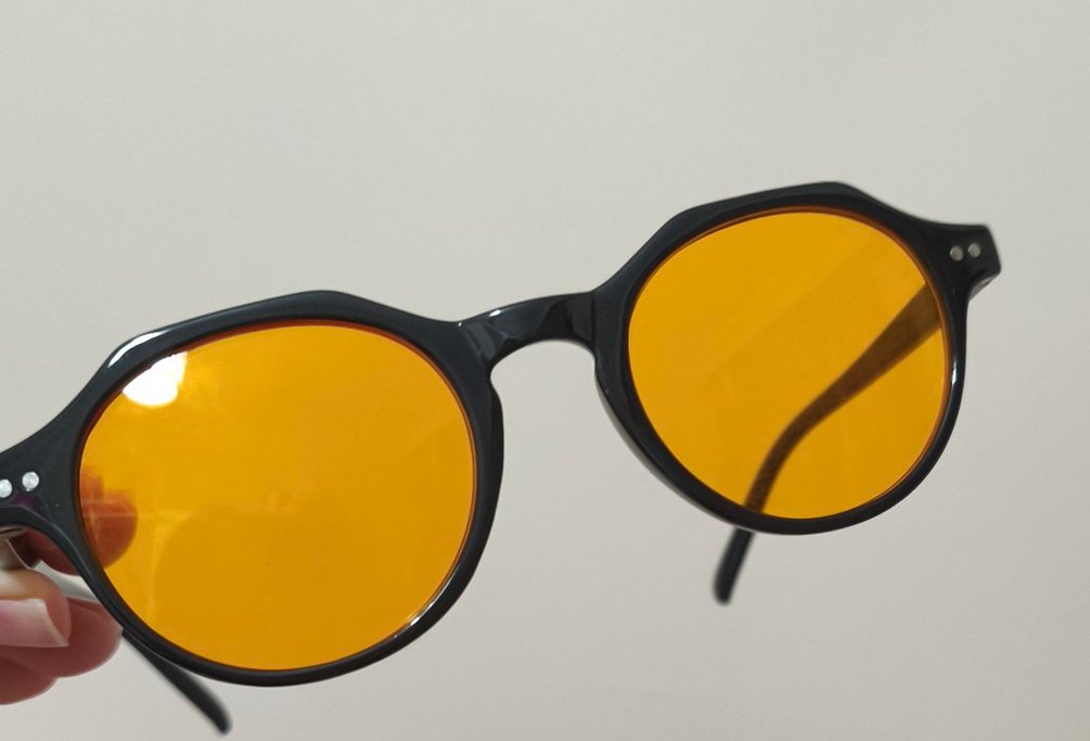 Kadın Retro Sarı Parlak Gözlük - Görsel 3