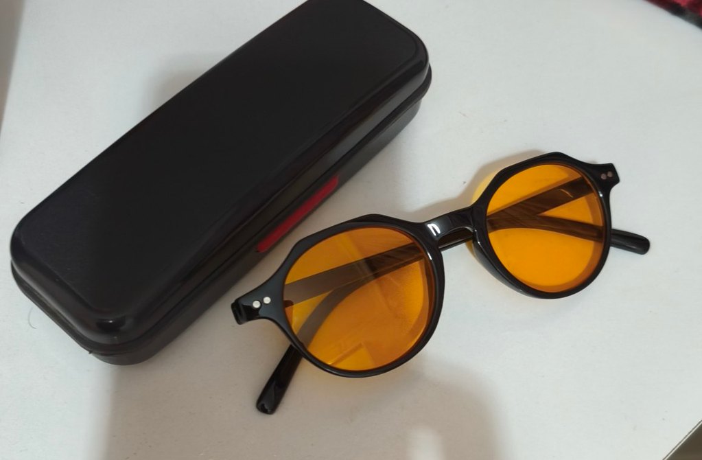 Kadın Retro Sarı Parlak Gözlük - Görsel 4