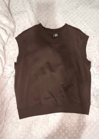 Kahverengi V Yaka Kolsuz Kadın Süveter - Görsel 2