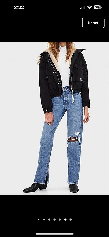 xs Beden H&M Siyah Mont