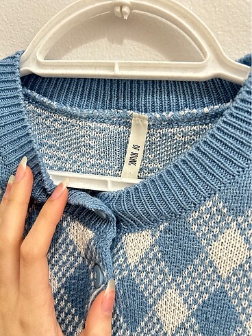 xs Beden Mavi Crop Hırka