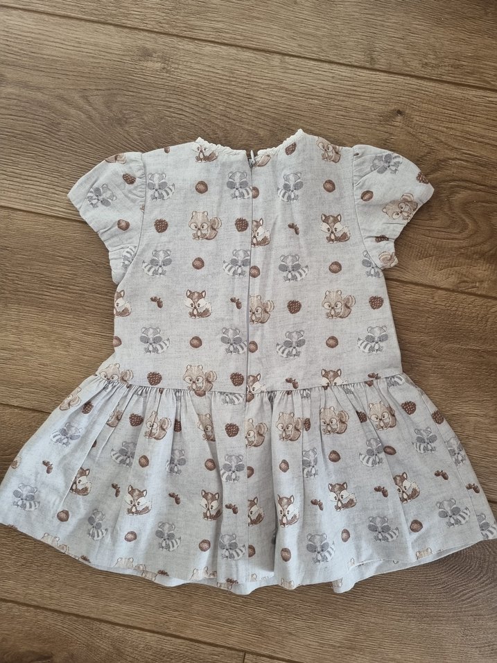 MAYORAL Kız Çocuk Bej Desenli Kısa Kollu Elbise - Görsel 4