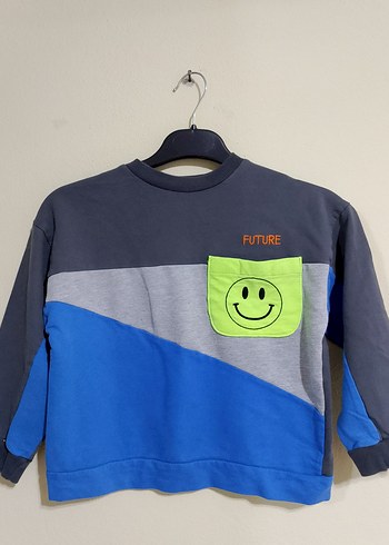 Baskılı Renkli erkek çocuk Sweatshirt - Görsel 4