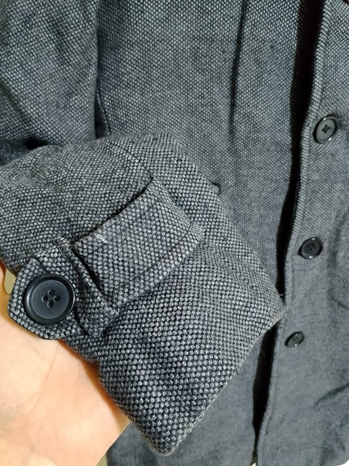 Düğmeli Gri Midi Erkek Kaban - Görsel 3