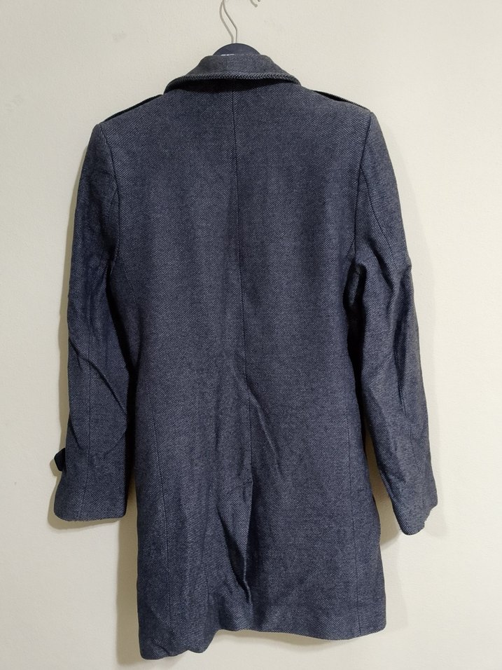 Düğmeli Gri Midi Erkek Kaban - Görsel 2