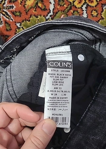 Gri Bağlamalı erkek Skinny Denim Pantolon - Görsel 3