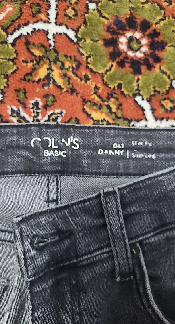 Gri Bağlamalı erkek Skinny Denim Pantolon - Görsel 2