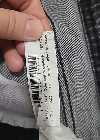 Gri Batik Desenli erkek Jean Pantolon - Görsel 3