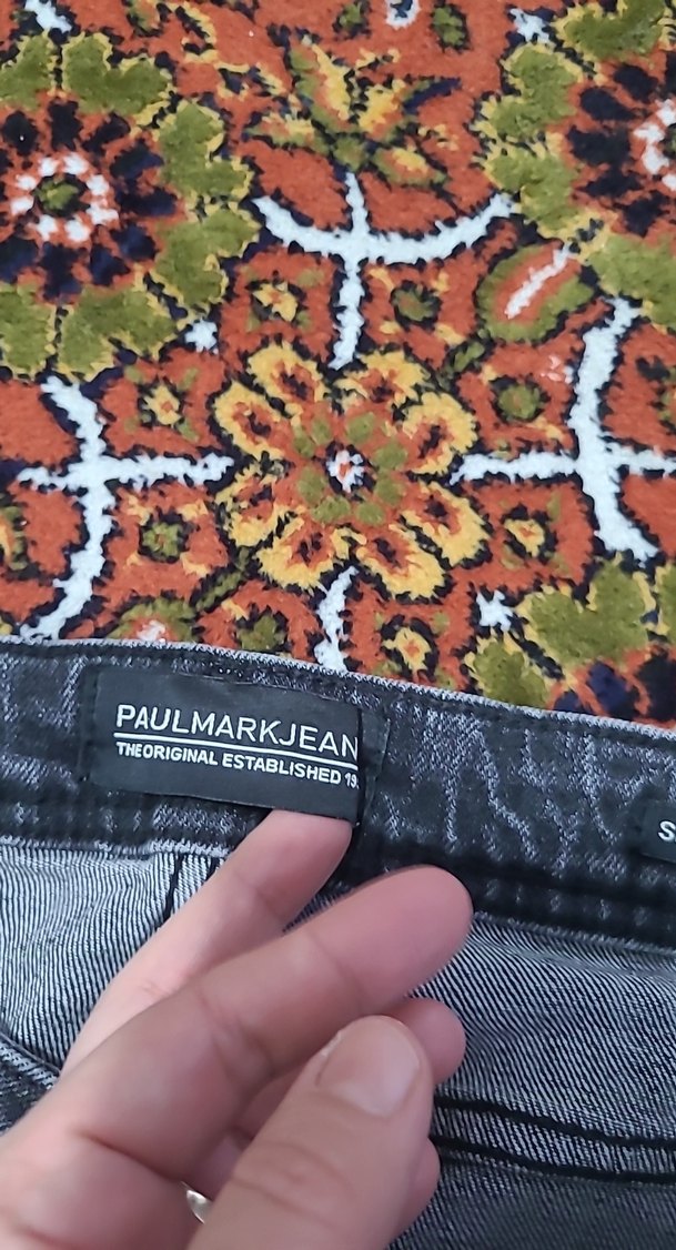 Gri Batik Desenli erkek Jean Pantolon - Görsel 2