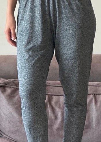 Gri V Yakalı Kadın Uzun Tulum - Görsel 5