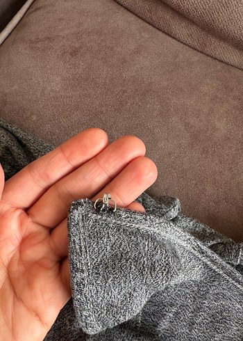 Gri V Yakalı Kadın Uzun Tulum - Görsel 9