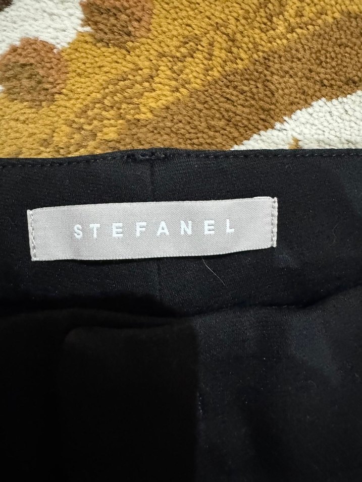 Stefanel Gümüş Fermuar Detaylı Siyah Slim Fit Pantolon - Görsel 4