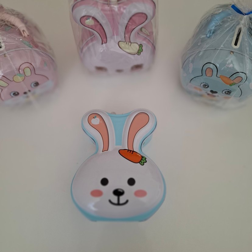 Mavi Tavşan Kumbara. Çocuk Ve Yetişkin İçin Kilitli Kumbara - Görsel 5