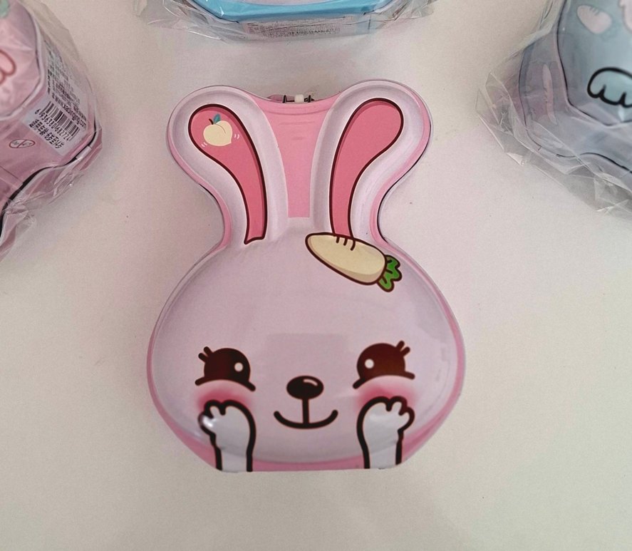 Pembe Tavşan Desenli Kilitli Kumbara. Çocuk Ve Yetişkin İçin. - Görsel 3