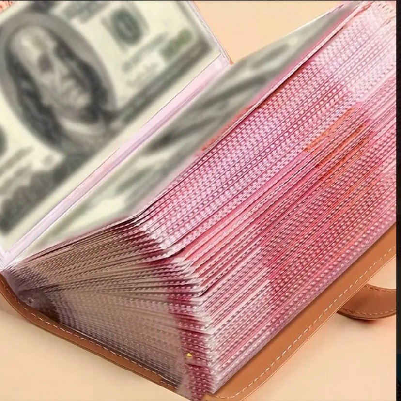 Simli Mavi Döviz = Banknot Cüzdanı - Görsel 3