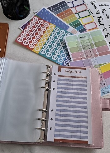 Mango Pembe Gold simli mermer desenli bütçe planlayıcı