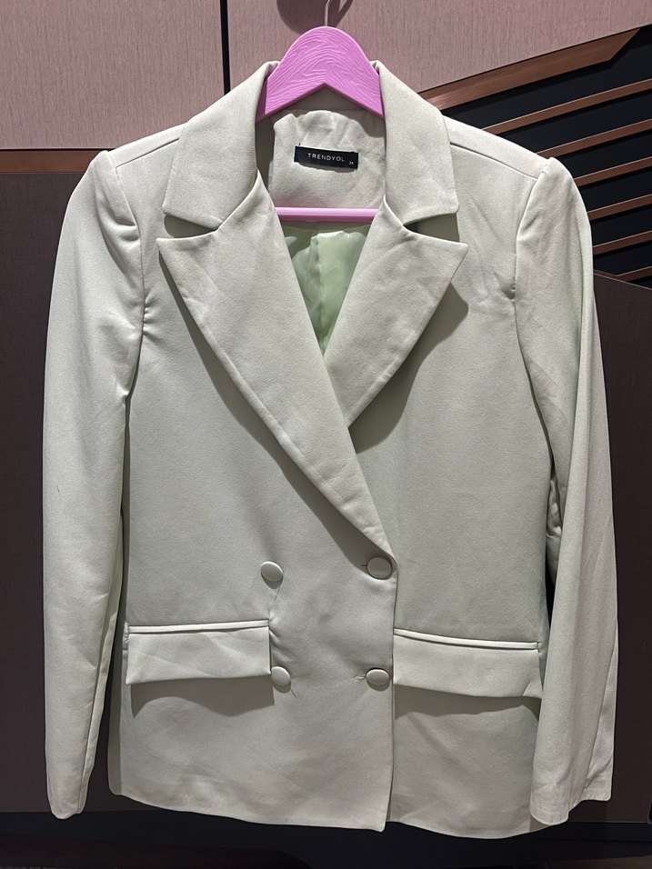 Düğmeli Kadın Blazer Ceket - Görsel 3