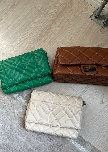 3lü Satım Zincir Detaylı Çok Renkli Deri Kadın Çanta - Görsel 2