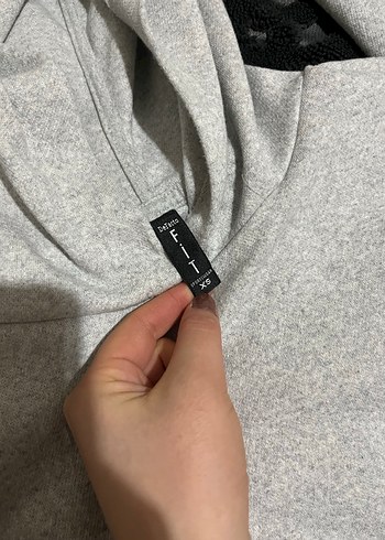 Gri Kadın Yüksek Yakalı Sweatshirt - Görsel 2