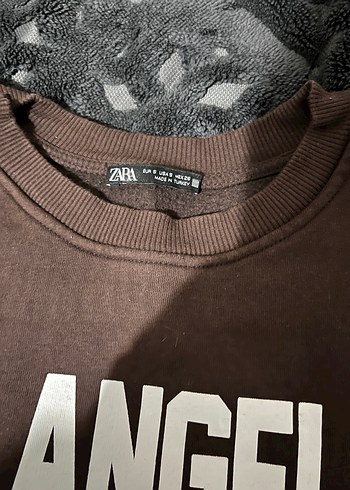 Zara marka Kahverengi Kadın Sweatshirt Los Angeles Baskılı - Görsel 2