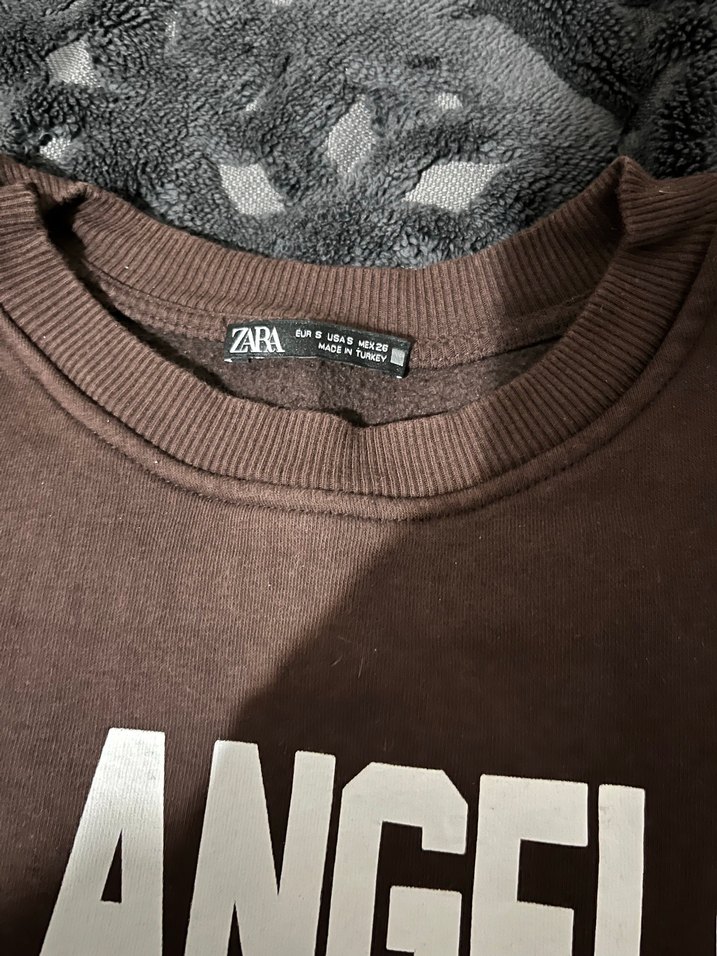 Zara marka Kahverengi Kadın Sweatshirt Los Angeles Baskılı - Görsel 2