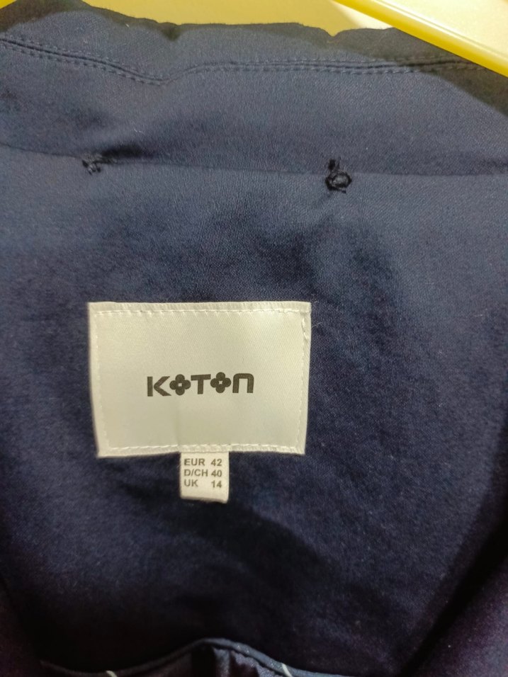 Lacivert koton Kadın Trençkot - Görsel 3