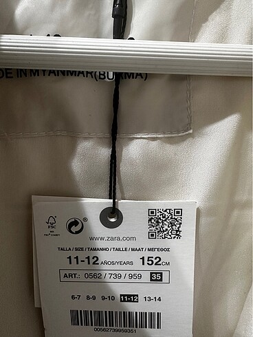 Zara zara 11/12 yaş sıfır mont