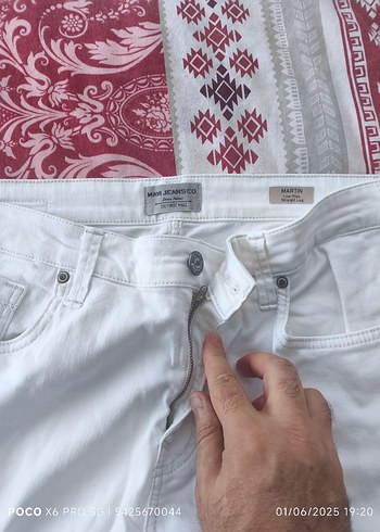 34 Beden beyaz Renk Mavi Jeans Beyaz Kot Pantolon W34-L32