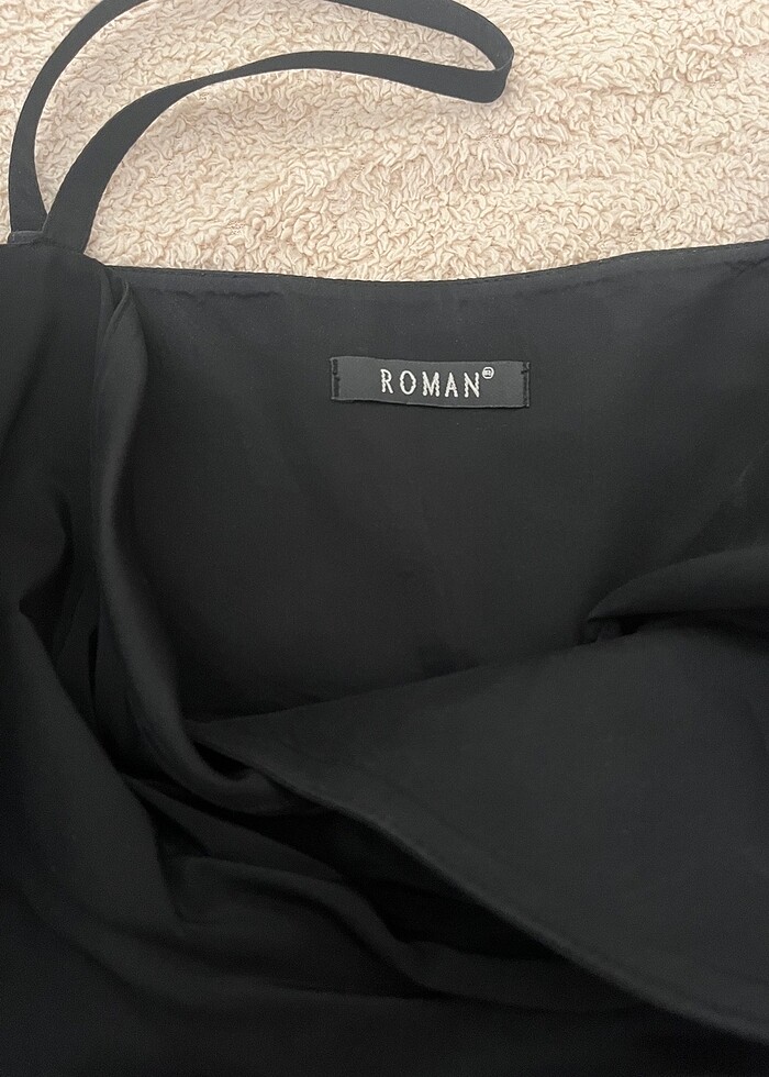 Roman Tül Detaylı Tafta Gece Elbisesi - Görsel 4