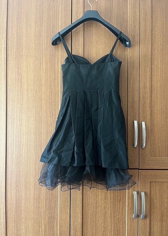 Roman Tül Detaylı Tafta Gece Elbisesi - Görsel 2