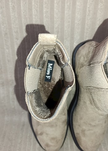 36 Beden Bej Süet Kadın Bot Stiletto Topuklu
